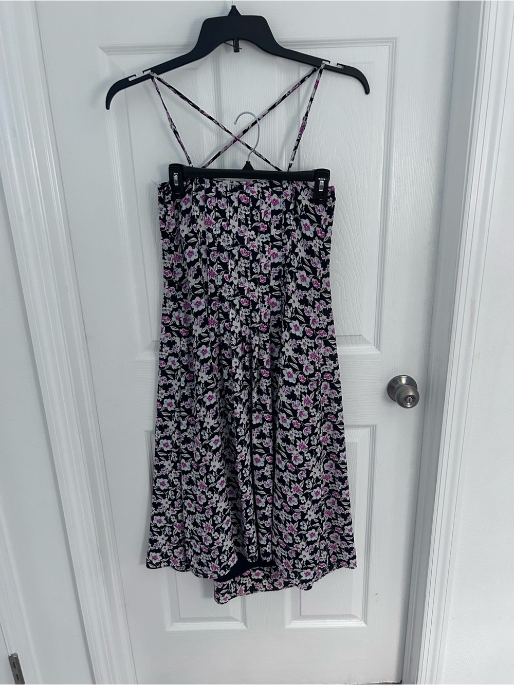 Banana Republic Floral Midi Dress with Pink and White Blooms Size 2